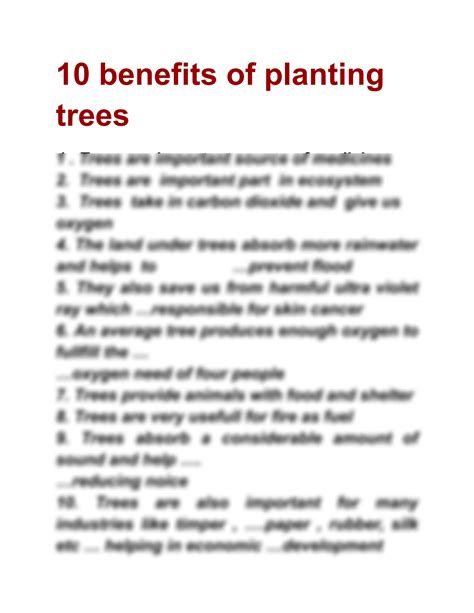 SOLUTION 10 Benefits Of Planting Trees Studypool