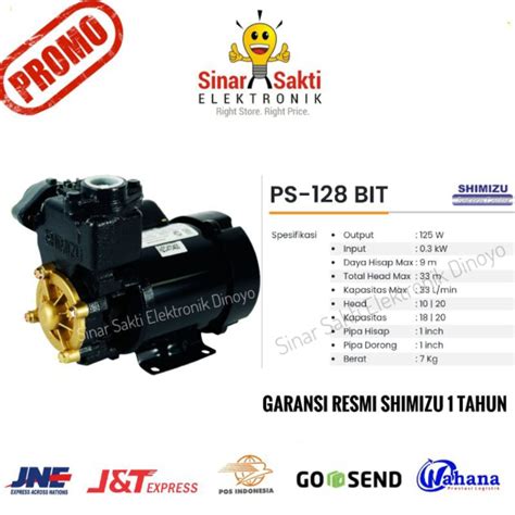 Jual Pompa Air Sumur Dangkal Shimizu PS 128 Bit Garansi Mesin Pompa Air