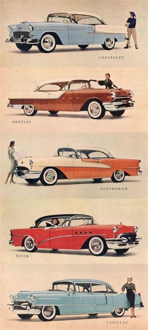 1955 General Motors Models By Justine Old Cars Classic Cars Retro Cars