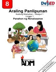 Ap Q Module Week Panahon Ng Renaissance Revised Pdf Araling