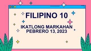 IKATLONG MARKHAN UNANG LINGGO 1 ARAW Pptx