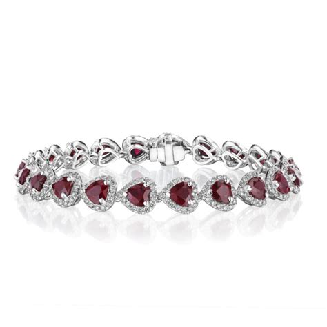 Ruby Heart Diamond Bracelet Ses Creations