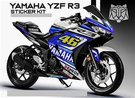 Decal Sticker Kit Racing White For Yamaha Yzf R