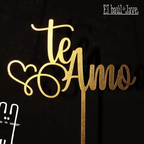 Cake Topper Letrero Pastel Jave Dorado Madera Te Amo