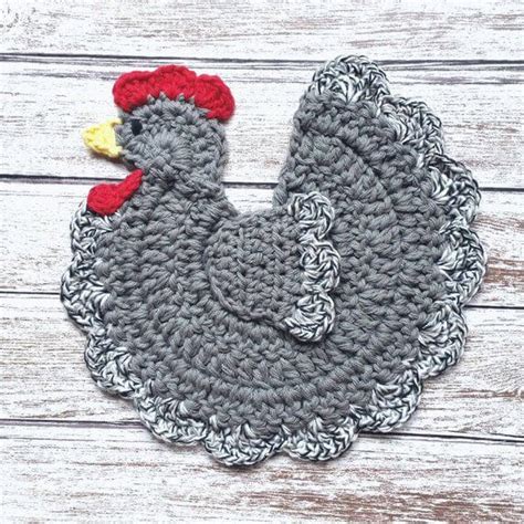 15 Crochet Chicken Potholder Free Pattern Easter Table