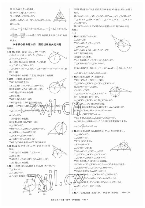 2023年精彩三年中考数学答案——青夏教育精英家教网——