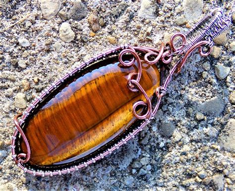 LARGE Grounding Sterling Silver Copper Tiger S Eye Tiger Eye Elven