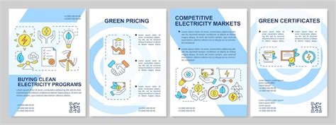 Plantilla De Folleto Azul De Compra De Electricidad Limpia Vector Premium