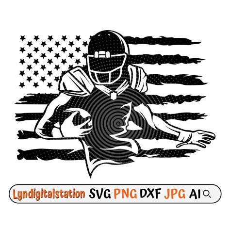 Us American Football Svg Football Player Clipart Football Etsy