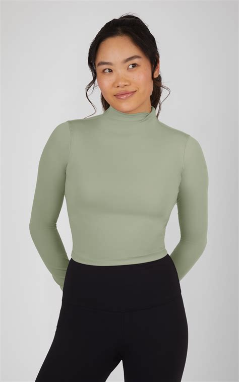 2 Pack Zenly Evelyn Long Sleeve Mock Neck Crop Top Lsy92888 2pk 90