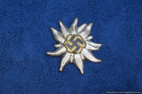 Smgl Edelweiss Cap Badge Political Style War Relics Buyers And