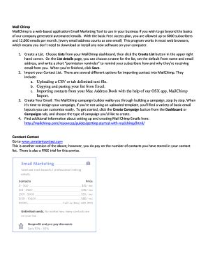 Fillable Online Mailchimp Is A Web Based Application Email Marketing