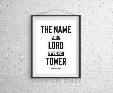 The Name Of The Lord Is A Strong Tower - Print-Ready Posters | Prixel Creative