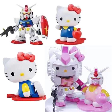 Hello Kitty Rx 78 2 Gundam Sd Ex Standard Movable Joints Robot Model