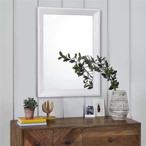 AAZZKANG Rustic Wall Mirror 20 X16 Decorative Wood Framed Mirror