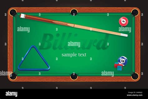 Billiard Poster Pool Table Background Illustration With Billiard Balls