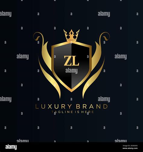 Zl Letter Initial With Royal Template Elegant With Crown Logo Vector