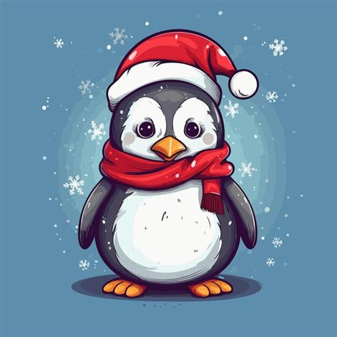 Pinguin F R Weihnachten Und Winter Im Cartoon Stil Premium Vektor