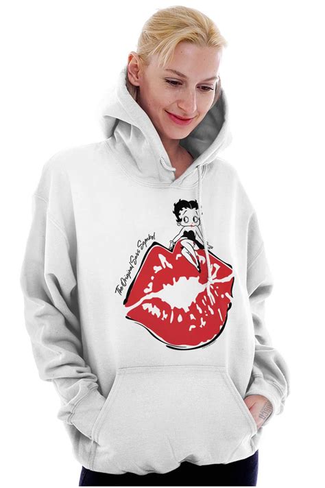 Betty Boop Kiss Sass Symbol Vintage Gift Womens Hooded Sweatshirts