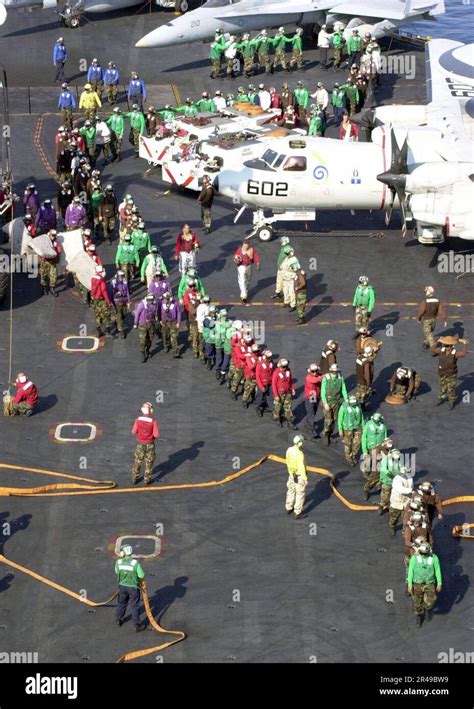 US Navy Sailors Aboard USS Enterprise CVN 65 Assigned To The Air