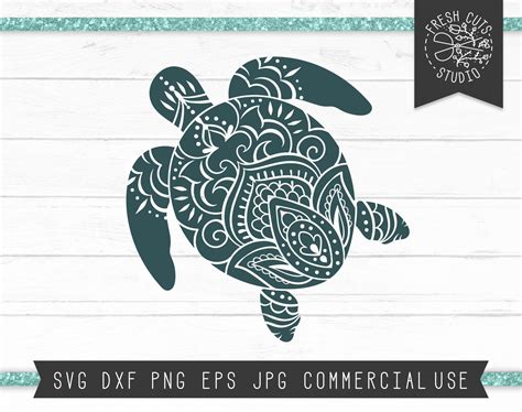 Mandala Sea Turtle Svg Cut File Instant Download Digital Files Etsy