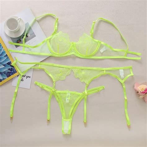 Uaang Lace Bra Thong Lingerie Set With Garter Wpmen S Underwear