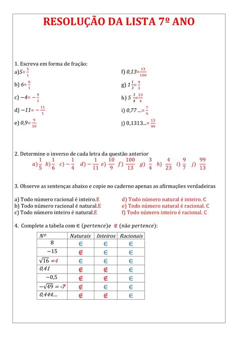 Atividade De Matemática 7 Ano Gabarito SOLOLEARN