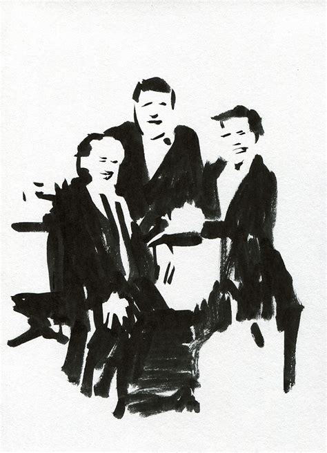 drei männer 3 men Zeichnung Drawing Illustration