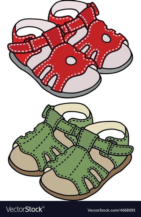 Child S Sandals Royalty Free Vector Image Vectorstock