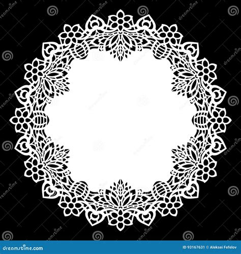 Lace Round Paper Doily Lacy Snowflake Greeting Element Laser Cut