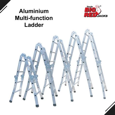 BIGRED Aluminium Heavy Duty Multi Purpose Ladder 8 10 12 14 16 Steps