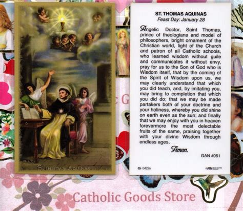 Saint Thomas Aquinas Prayer St Thomas Aquinas G Laminated Holy Card Ebay