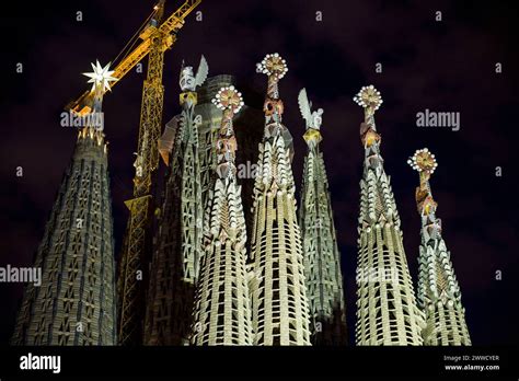 Kirchtürme Passionsfassade Sagrada Familia Basilica von Antoni Gaudi