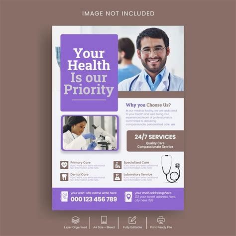 Premium Vector Medical Healthcare Flyer Or Poster Template Design