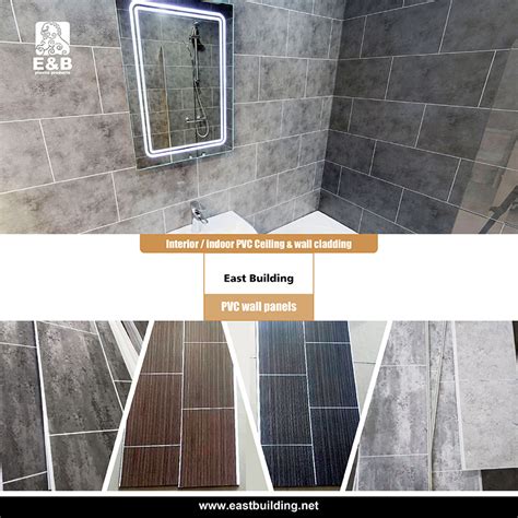 Uk Bathroom Pvc Dark Tile Effect Cutline Pvc Wall Cladding China Shower Wall Cladding And