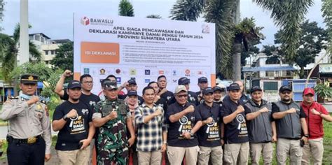 Bawaslu Sumut Gelar Apel Siaga Dan Deklarasi Kampanye Damai Pemilu