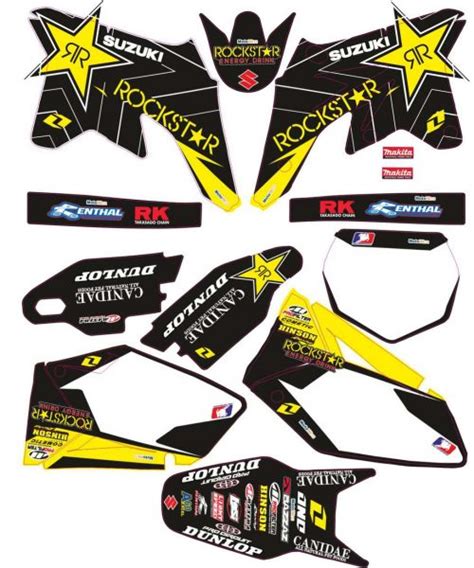 Suzuki Rmz Rmz Rockstar Black Yellow More Decals Set