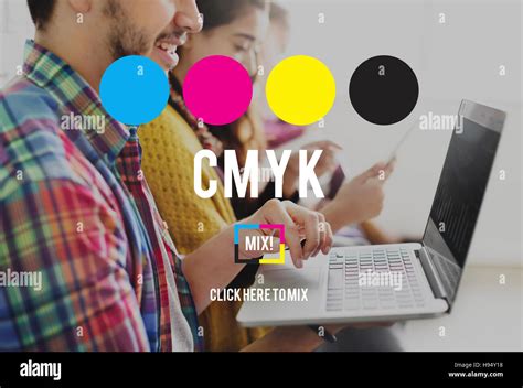 Cmyk Cyan Magenta Yellow Key Color Printing Process Concept Stock Photo