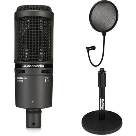 Audio Technica At Usb Cardioid Condenser Usb Microphone Desk Stand