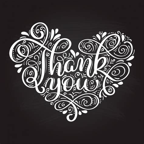 Premium Vector Thank You Handwritten Inscription