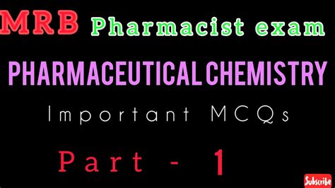 Tn Mrb Pharmaceutical Chemistry Important Mcqs Part Youtube