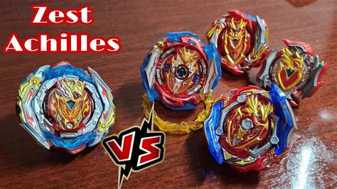 Zest Achilles Vs Todos Los Achilles Beyblade Burst Battle Youtube