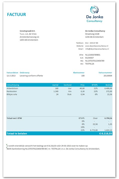 Excel Facturen Maken