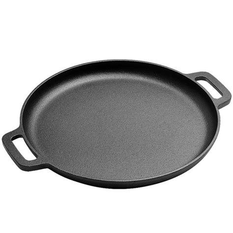 Cast Iron Pizza Pan Steel Pizza Cooker With Easy Grip Handles Deep Stone For Oven Or Griddle For