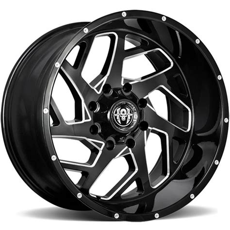 Hardcore Off Road HC09 Rock Solid Gloss Black Milled MachinedWheels