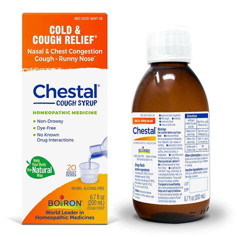 Boiron Chestal Cold And Cough Syrup For Adult 6 7 Oz