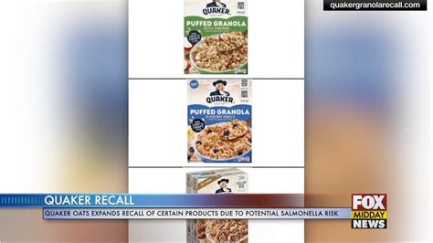 Quaker Oats Recall Expanded Due To Risk Of Salmonella Wfxb