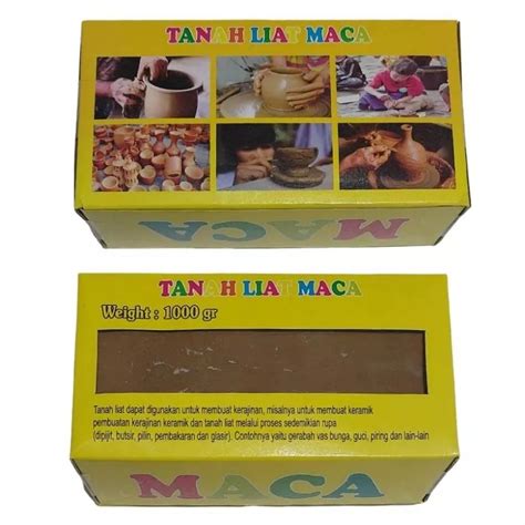 Jual Tanah Liat MACA 1kg Tanah Lempung 1000gram Plered Untuk