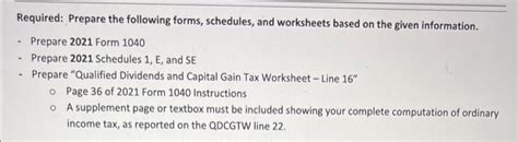 Required Prepare The Following Forms Schedules And Chegg