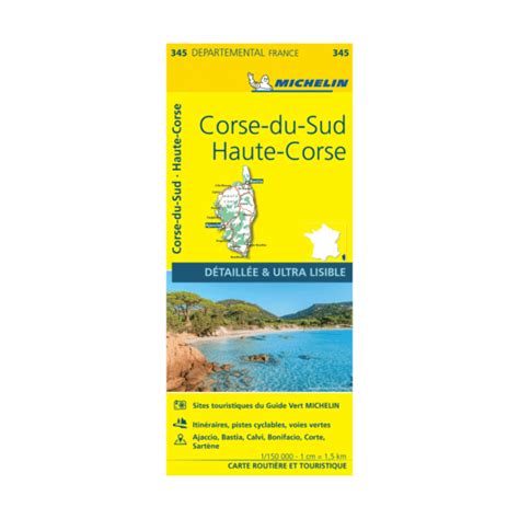 Carte départementale 345 Corse du Sud et Haute Corse Michelin